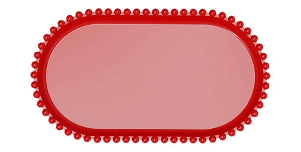 Bandeja Baixa Média Borda Perola Vermelho 25x14CM - Produfest