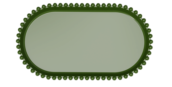 Bandeja Baixa Média Borda Perola Verde Oliva 25x14CM - Produfest