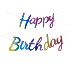 Faixa Holográfica Colorida Happy Birthday - Silver
