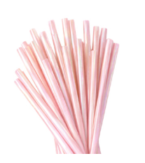 Canudo de Papel Furta Cor Rosa com 12 Un - Silver