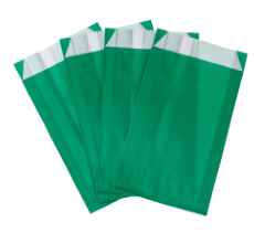 Saco de Papel Liso Verde 14x8cm com 50 Un - Silver
