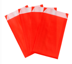 Saco de Papel Liso Vermelho 14x8cm com 50 Un - Silver