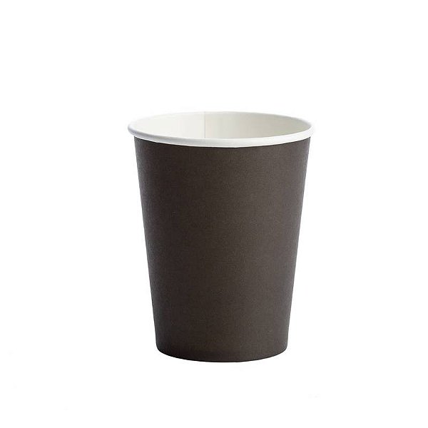 Copo de Papel Liso Preto 270 Ml com 10 Un - Silver