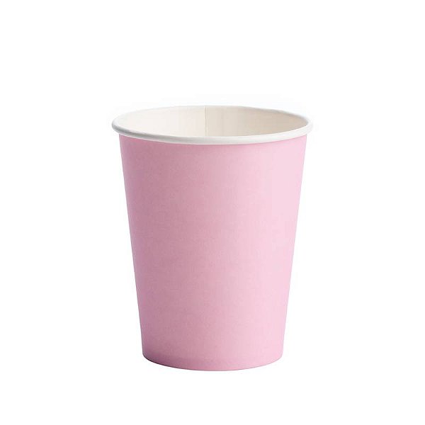 Copo de Papel Liso Rosa Bebe 270 Ml com 10 Un - Silver