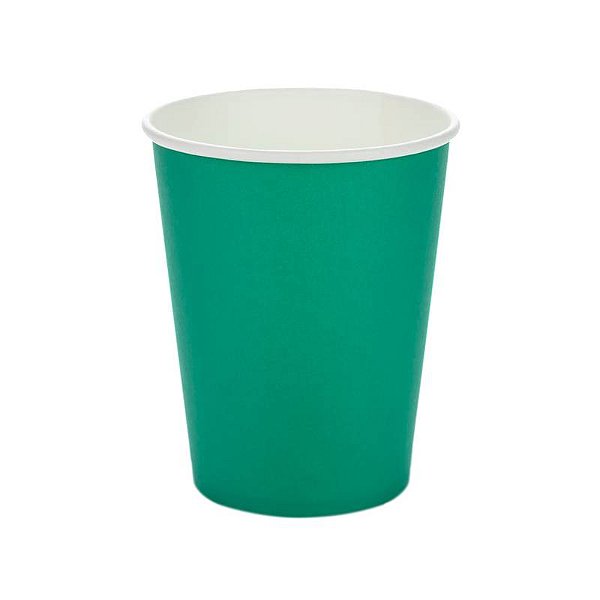 Copo de Papel Liso Verde Bandeira 270 Ml com 10 Un - Silver