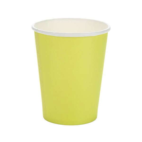 Copo de Papel Liso Verde Limão 270 Ml com 10 Un - Silver