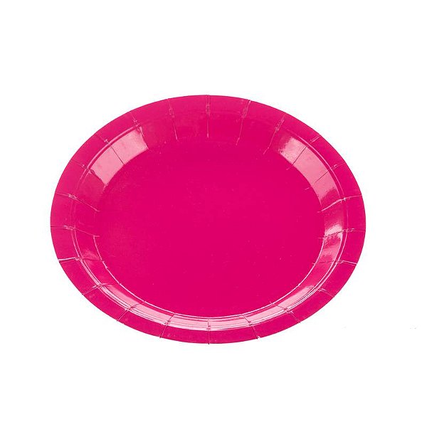 Prato de Papel Liso Pink 18cm com 10Un - Silver