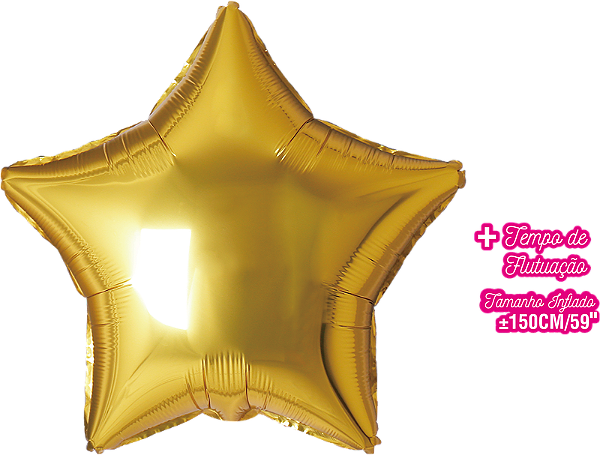 Balão Metalizado Estrela Gigante 150cm 59 Polegadas Dourado - Silver