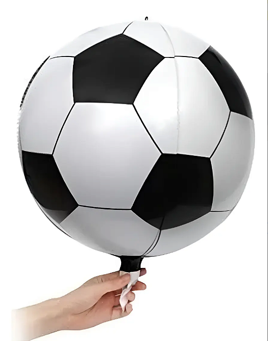 Balão Metalizado 4D Bola de Futebol 24 Polegadas com 1 Unidade
