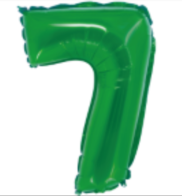 Balão Foil Metalizado Número 7 Verde Bandeira 16 Polegadas NÃO FLUTUA