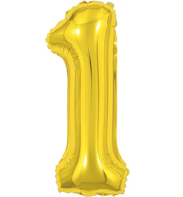 Balão Foil Metalizado Número 1 Dourado 16 Polegadas NÃO FLUTUA