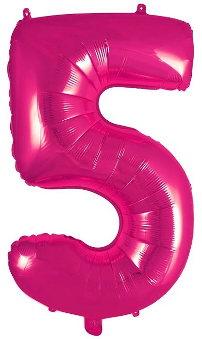 Balão Foil Metalizado Número 5 Pink 32 Polegadas NÃO FLUTUA