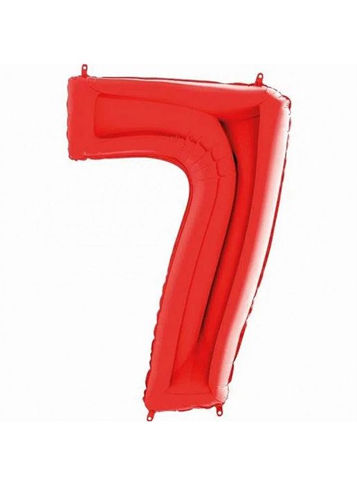 Balão Foil Metalizado Número 7 Vermelho 32 Polegadas NÃO FLUTUA