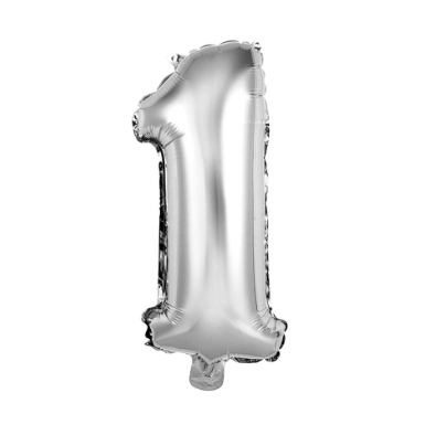 Balão Foil Metalizado Número 1 Prata 32 Polegadas NÃO FLUTUA