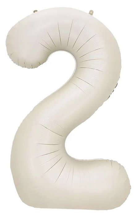 Balão Foil Metalizado Número 2 Creme Nude 32 Polegadas NÃO FLUTUA