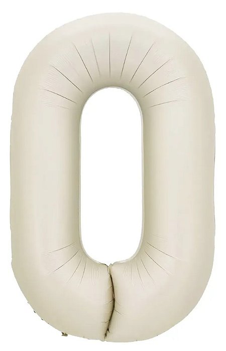Balão Foil Metalizado Número 0 Creme Nude 32 Polegadas NÃO FLUTUA