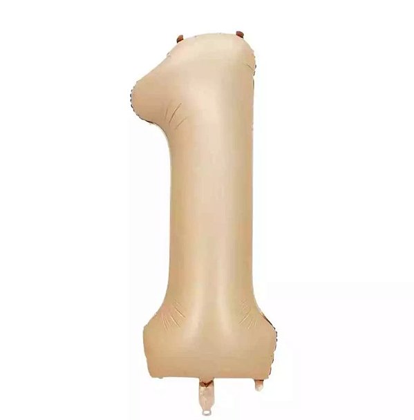 Balão Foil Metalizado Número 1 Caramelo 32 Polegadas NÃO FLUTUA