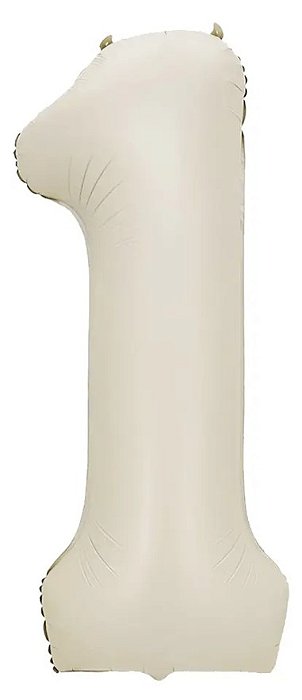 Balão Foil Metalizado Número 1 Creme Nude 32 Polegadas NÃO FLUTUA