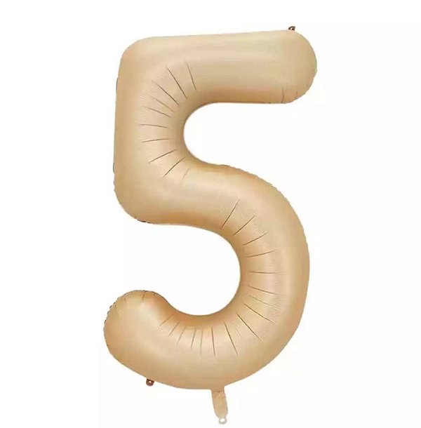 Balão Foil Metalizado Número 5 Caramelo 32 Polegadas NÃO FLUTUA