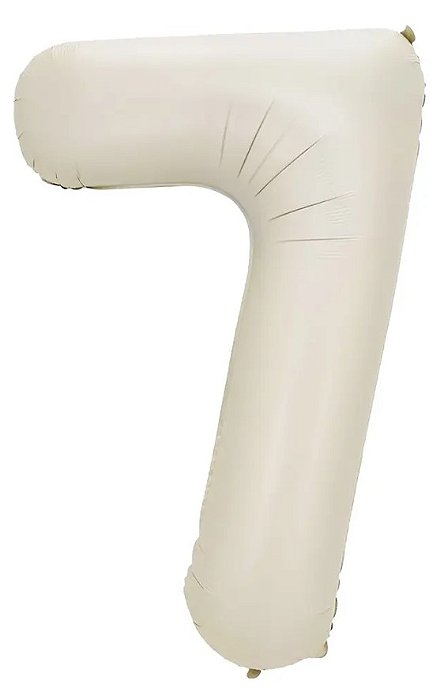 Balão Foil Metalizado Número 7 Creme Nude 32 Polegadas NÃO FLUTUA