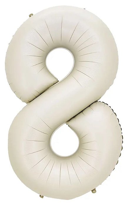 Balão Foil Metalizado Número 8 Creme Nude 32 Polegadas NÃO FLUTUA