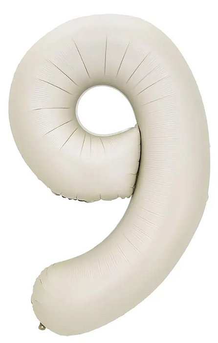 Balão Foil Metalizado Número 9 Creme Nude 32 Polegadas NÃO FLUTUA