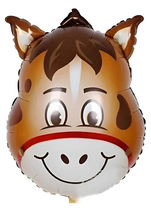 Balão Metalizado Cabeça Cavalo 27x45cm NÃO FLUTUA com 1 Unidade