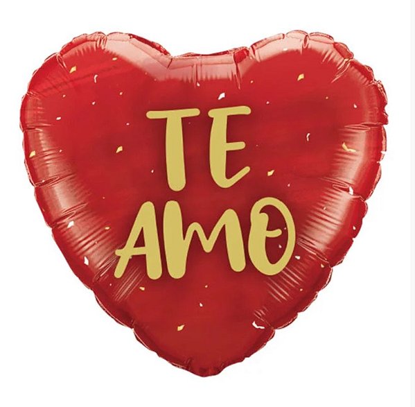 Balão Metalizado Coração Vermelho Te Amo 18 Polegadas