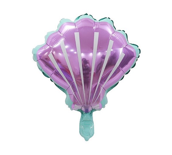 Balão Metalizado Formato Concha Lilas 51x54cm com 1 Unidade
