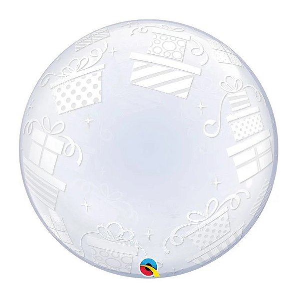 Balão Bubble Qualatex 24 Polegadas Presentes Embrulhados com 1 Unidade
