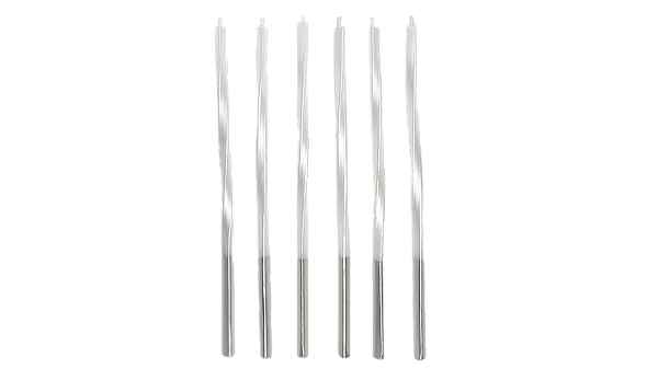 Velas de Aniversário Palitos Torcidos Branco Metalizado 15cm com 4Un - Silver