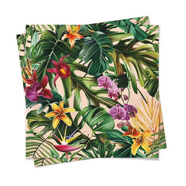 Guardanapo de Papel Decorado Folhas Amazonia 32,5x32,5 com 20 Folhas - Ref 19001408 Cromus