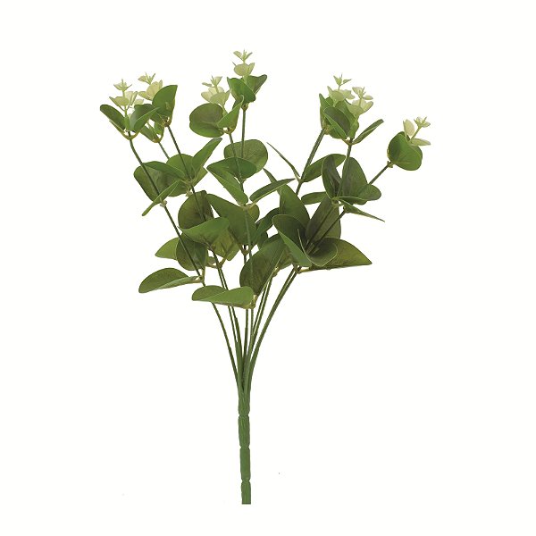 Buque Eucalipto Verde Outono 9 Hastes 32cm - Ref 1086837 Cromus
