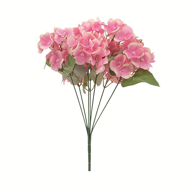 Buque de Hortências Rosa 36cm com 7 Hastes - Ref 1086690 Cromus