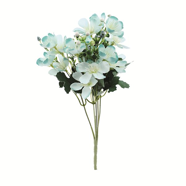Buque de Flores e Sementes Azuis 32cm com 5 Hastes - Ref 1063667 Cromus