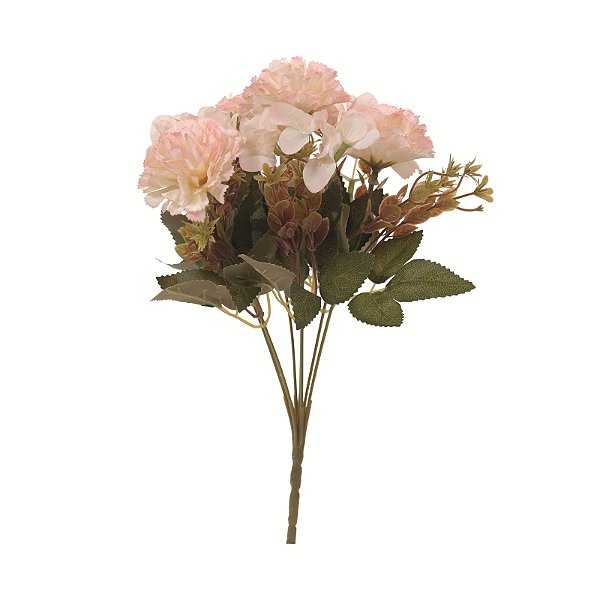 Buque de Cravos e Hortências Chá 32cm com 7 Hastes - Ref 1086703 Cromus