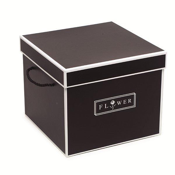 Caixa de Presente Rígida Preta com Borda Branca 20x20x19cm - Ref 39001694 Cromus