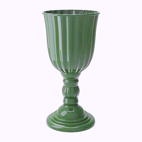 Vaso Plástico Grande Dubai Verde Oliva Desmontável 40x17.5cm - Produfest