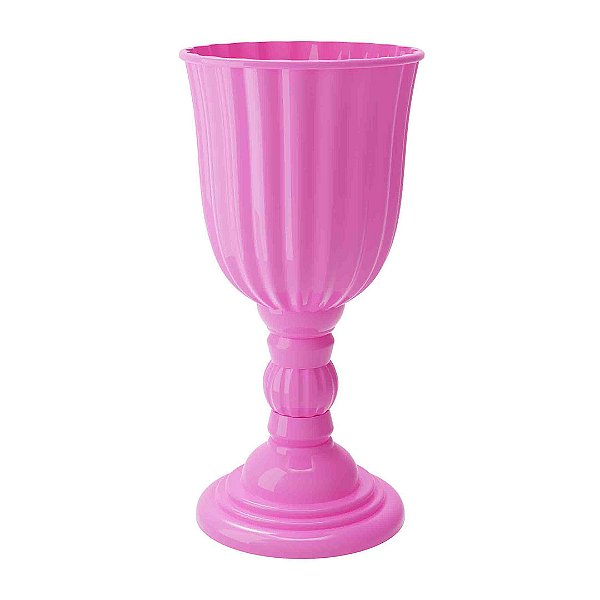 Vaso Plástico Grande Dubai Rosa Claro Desmontável 40x17.5cm - Produfest