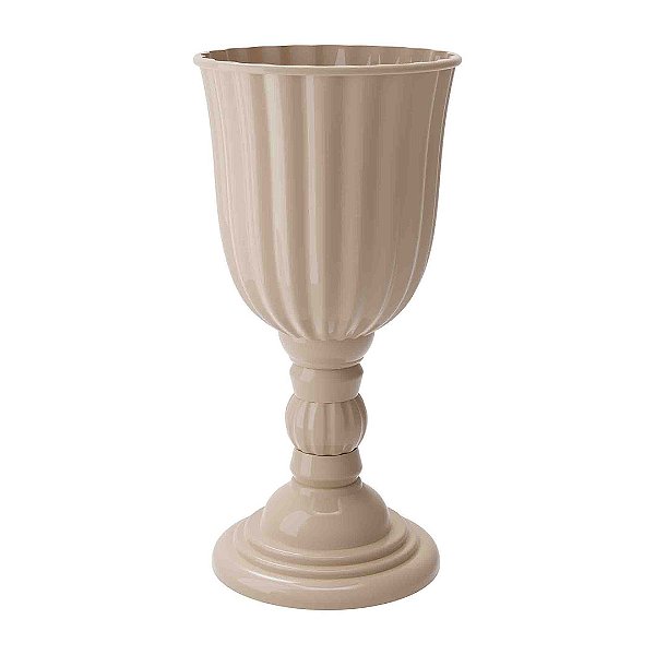 Vaso Plástico Grande Dubai Bege Desmontável 40x17.5cm - Produfest