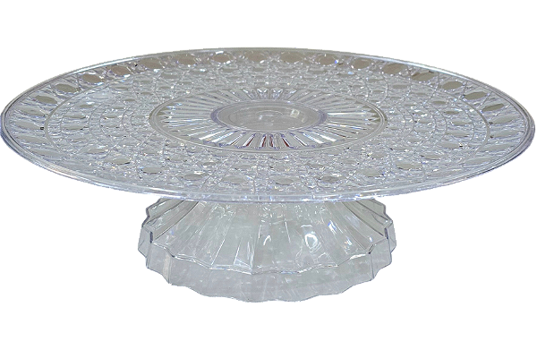 Boleira Plástica Lapidada Grande Transparente 32cm - Produfest