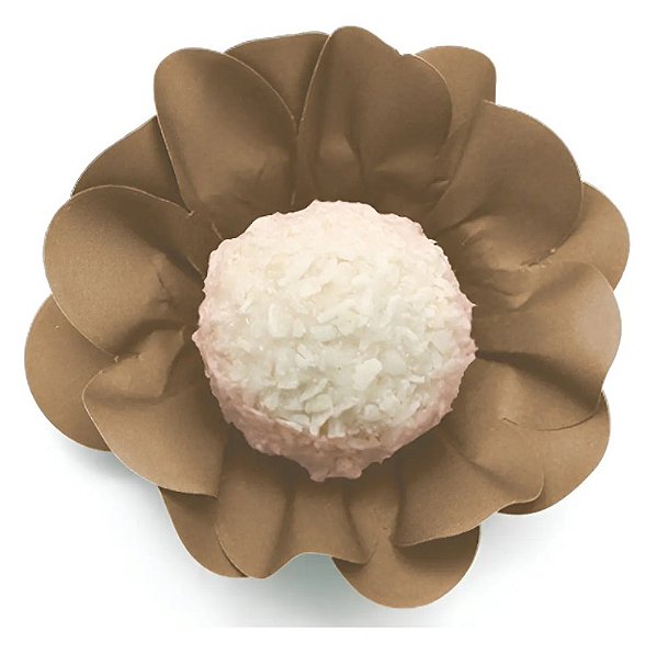 Forminha Para Docinhos Formato Flor Style Mocha com 40 Un - Ref 5627.01 Ultrafest