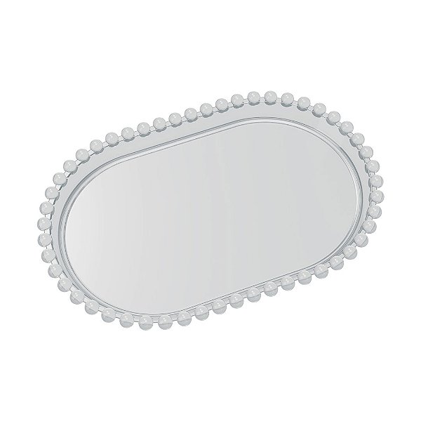 Bandeja Baixa Borda Perola Cristal 20X13CM - Produfest