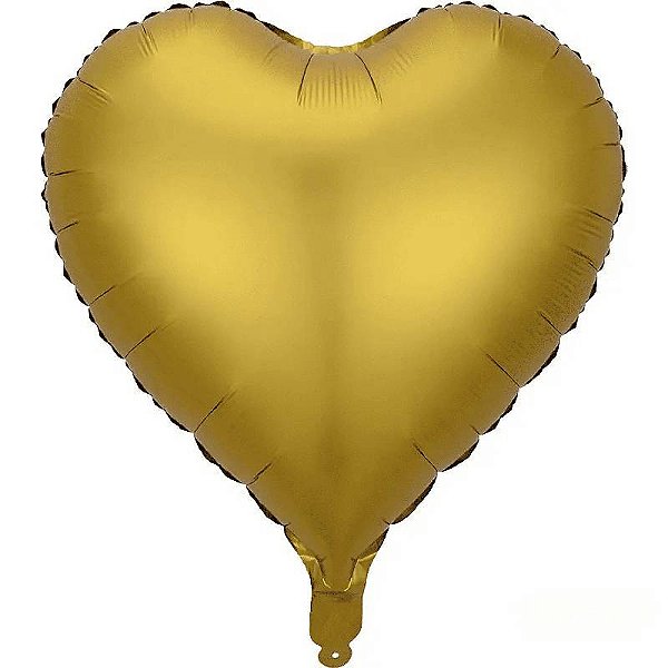 Balão Metalizado Coração Dourado Cromado 10 Polegadas com 6 Un NÃO FLUTUA COM GÁS HELIO - Silver
