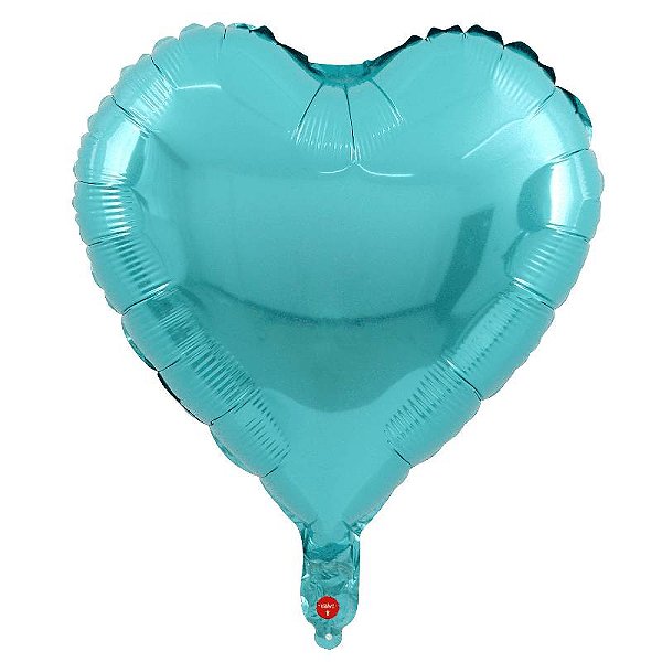 Balão Metalizado Coração Azul Bebê 10 Polegadas com 6 Un NÃO FLUTUA COM GÁS HELIO - Silver