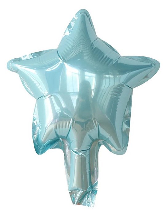 Balão Metalizado Estrela Azul Bebe 5 Polegadas com 6 Un NÃO FLUTUA COM GÁS HELIO - Silver