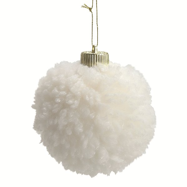 Bolas de Natal Branco Nevado 8cm com 6Un - Ref 1004145 Cromus