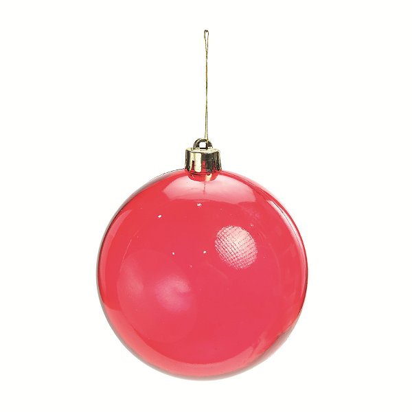 Bolas de Natal Vermelho Translucido 8cm com 6Un - Ref 1026282 Cromus