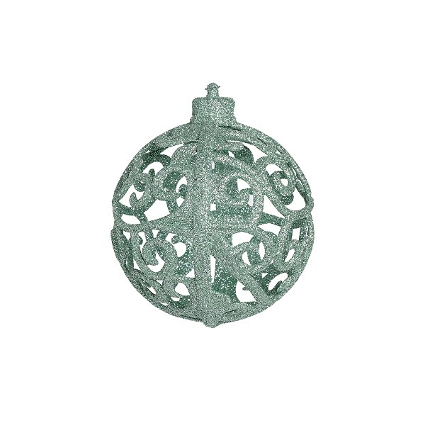 Bolas de Natal Arabesco Verde Hortelã 8cm com 6Un - Ref 1205563 Cromus