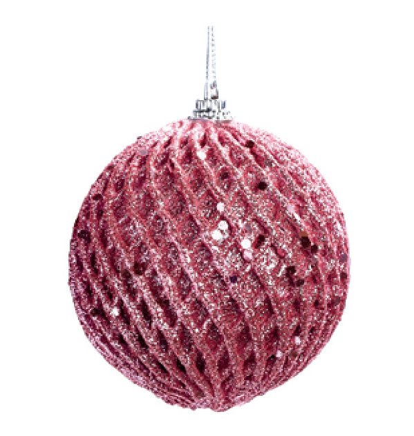 Bolas de Natal Losangos Rosa 8cm com 6 Un - Ref 1002277 Cromus